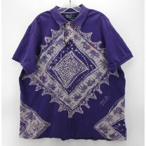 Polo by Ralph Lauren Purple Bandana Print Polo Shirt